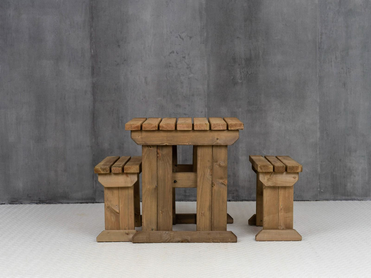 Yews Space Saving Picnic Table and Benches Set - Rustic Finish