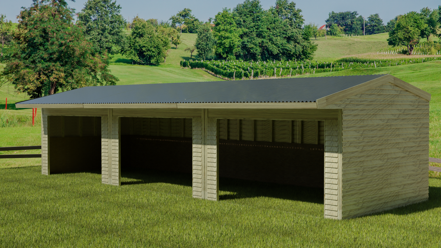 Animal Field Shelter V.6 Open Front/Apex Roof