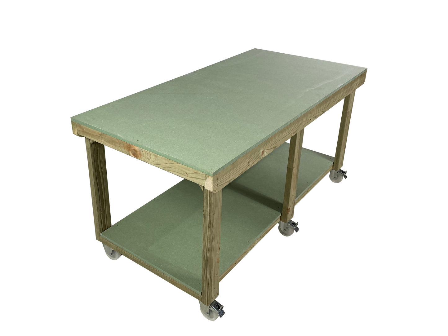 Wooden UniMDF Top Workbench Depth-3ft With Wheels