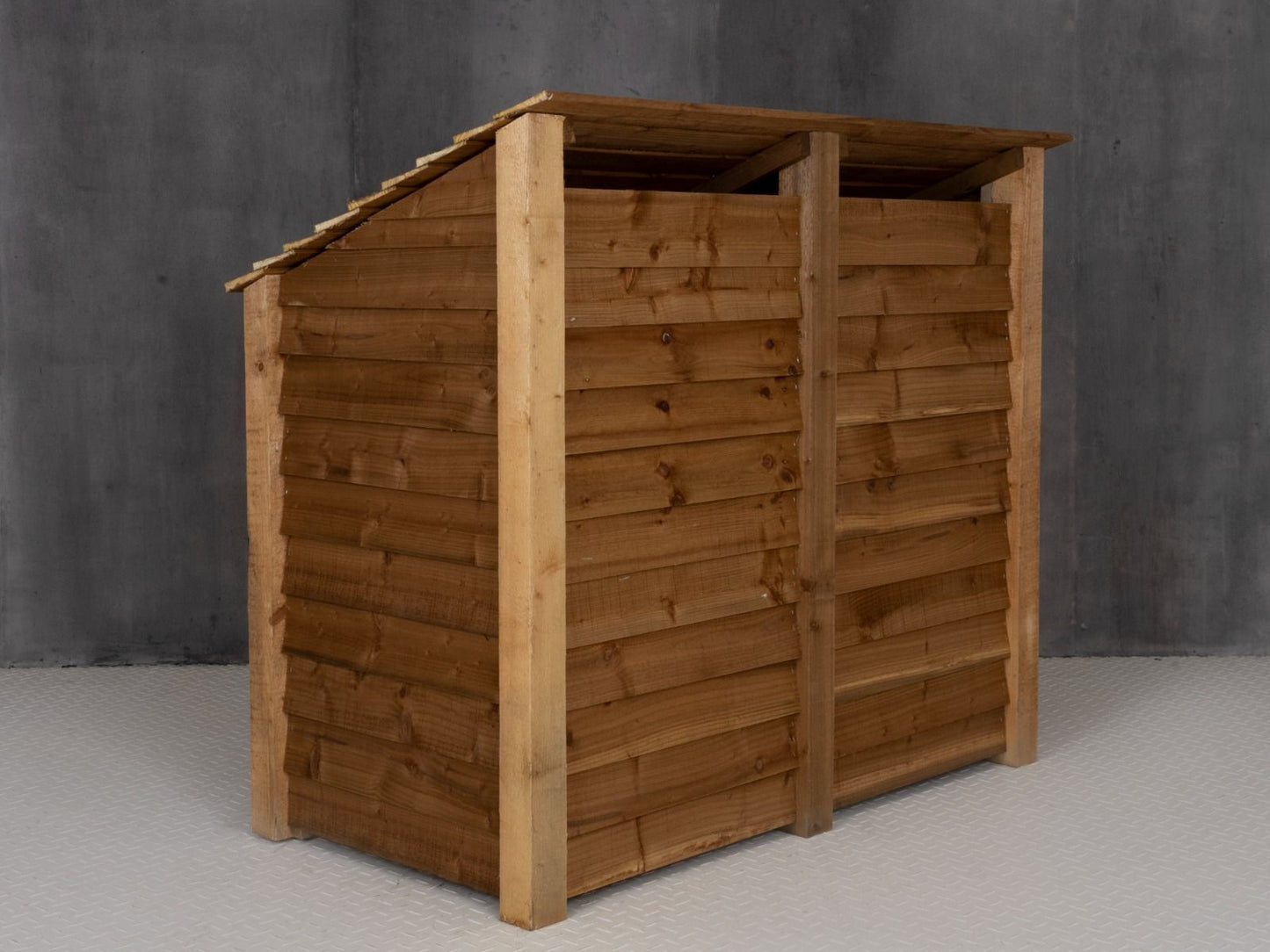 Wooden Log Store with Door W-146cm, H-126cm or 180cm, D-88cm - Brown Finish