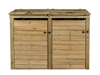 Wooden Wheelie Bin Store, Natural Finish