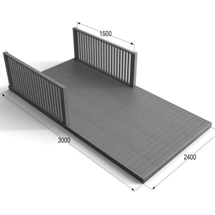 Rectangular Decking Kit With Balustrades V.1