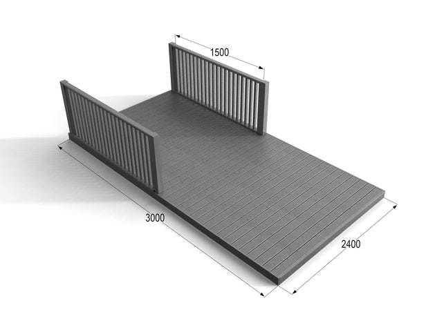 Rectangular Decking Kit With Balustrades V.1