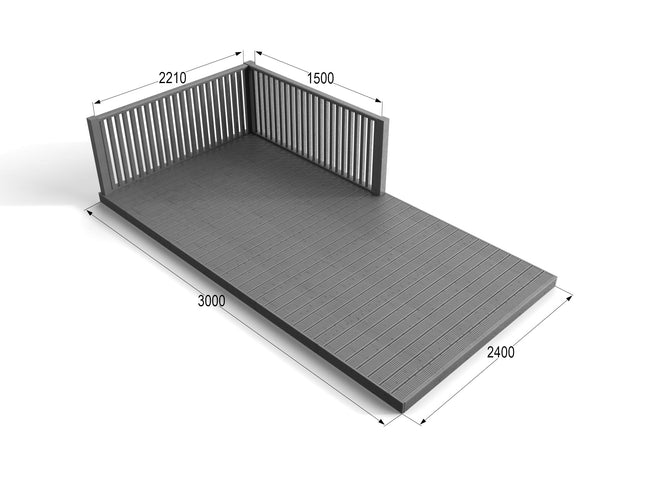 Rectangular Decking Kit With Balustrades V.2