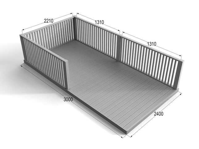 Rectangular Decking Kit With Balustrades V.5