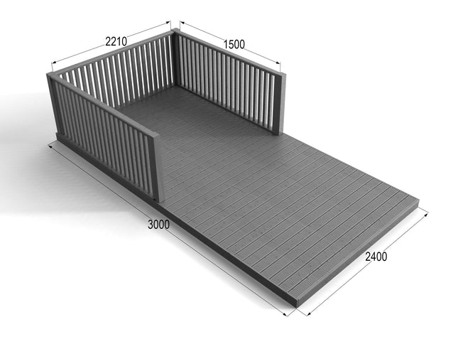 Rectangular Decking Kit With Balustrades V.3