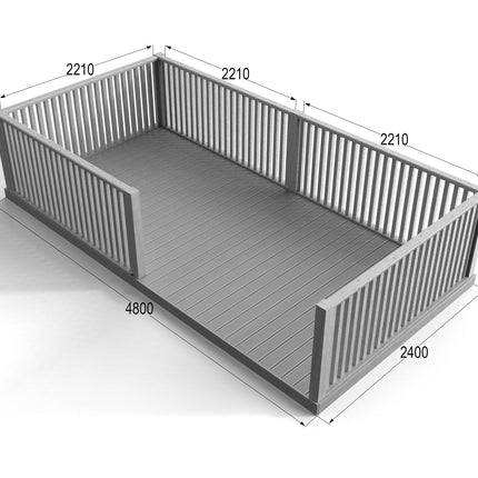 Rectangular Decking Kit With Balustrades V.4