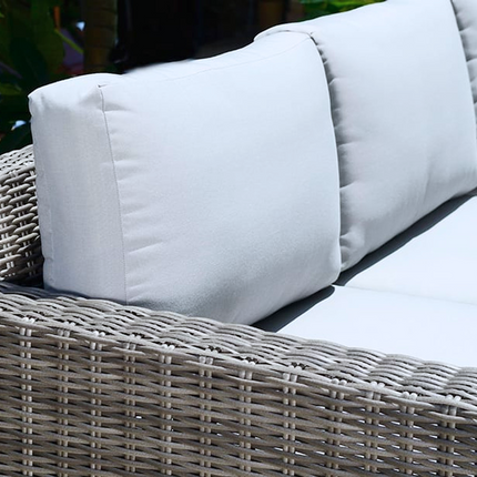 Marbella Grey 5 Seater Chaise Garden Sofa Set, Cover and Cushion Box Bundle