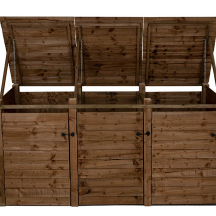 Wooden Wheelie Bin Store, Brown Finish