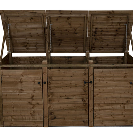 Wooden Wheelie Bin Store, Brown Finish