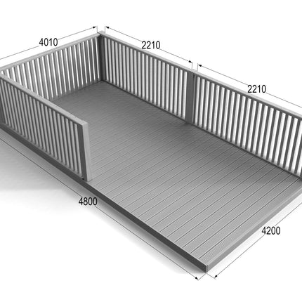Rectangular Decking Kit With Balustrades V.5