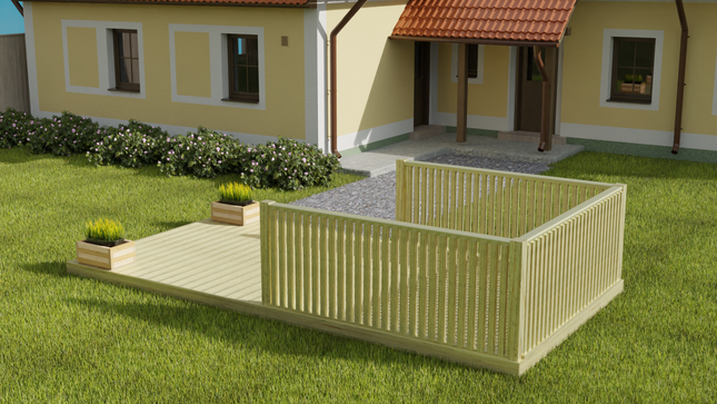 Rectangular Decking Kit With Balustrades V.3