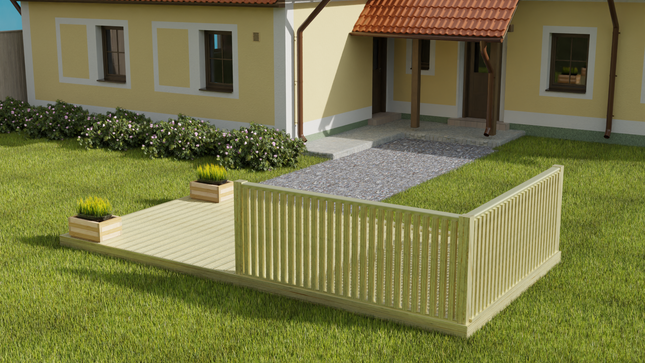 Rectangular Decking Kit With Balustrades V.2