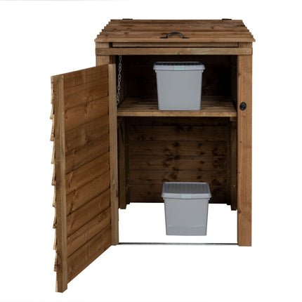 Wooden Wheelie Bin Store, Brown Finish