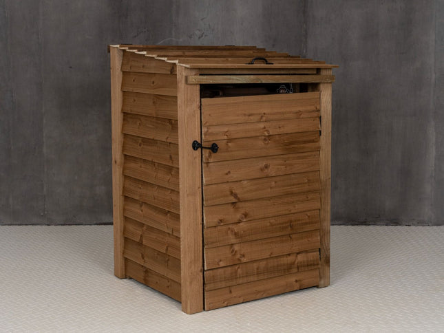 Wooden Wheelie Bin Store, Brown Finish