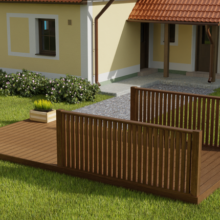 Rectangular Decking Kit With Balustrades V.1