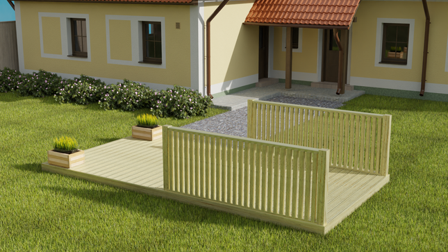 Rectangular Decking Kit With Balustrades V.1