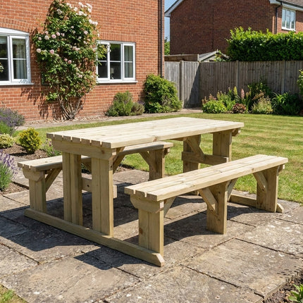 Abies Picnic Table and Benches Set