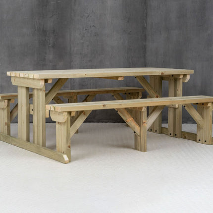 Abies Picnic Table and Benches Set