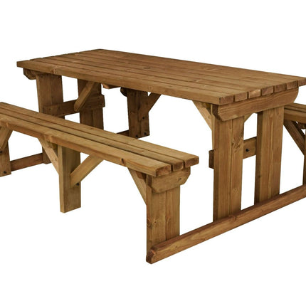 Abies Picnic Table Benches Set - Rustic Finish
