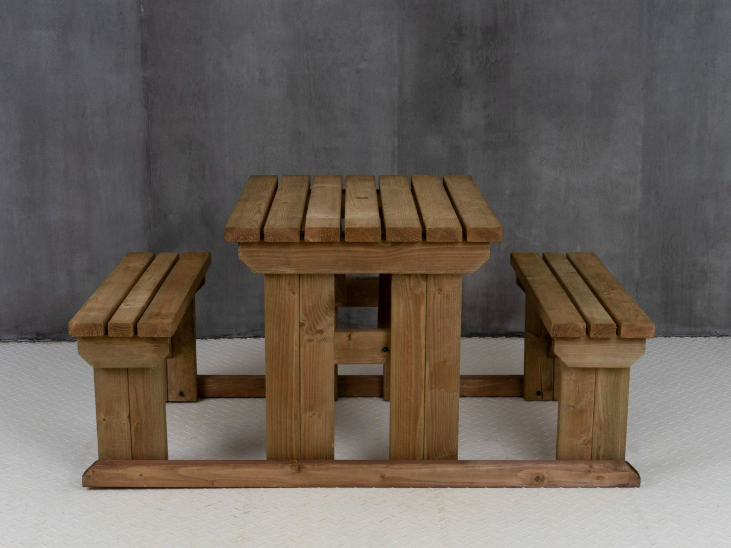 Abies Picnic Table Benches Set - Rustic Finish