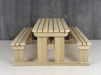 Abies Rounded Picnic Table and Benches Set