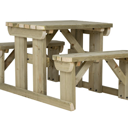 Abies Rounded Picnic Table and Benches Set