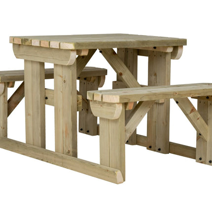Abies Rounded Picnic Table and Benches Set