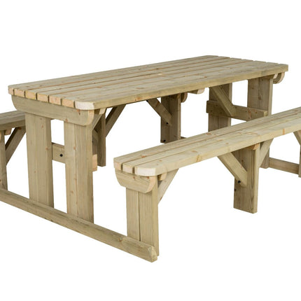 Abies Rounded Picnic Table and Benches Set
