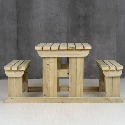 Abies Rounded Picnic Table and Benches Set