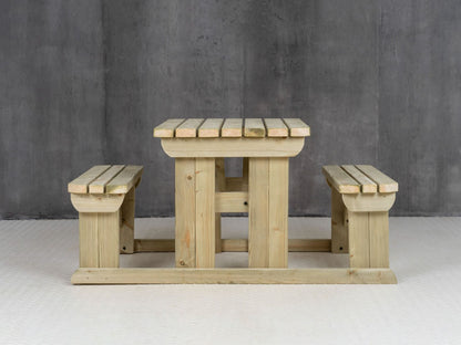 Abies Rounded Picnic Table and Benches Set