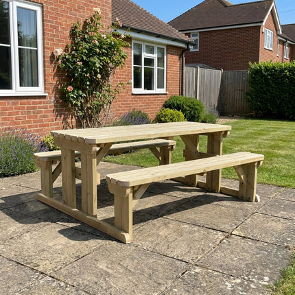 Abies Rounded Picnic Table and Benches Set