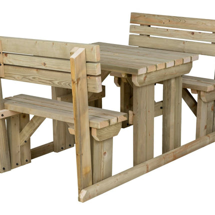 Alders Picnic Table Benches Set With Backrest