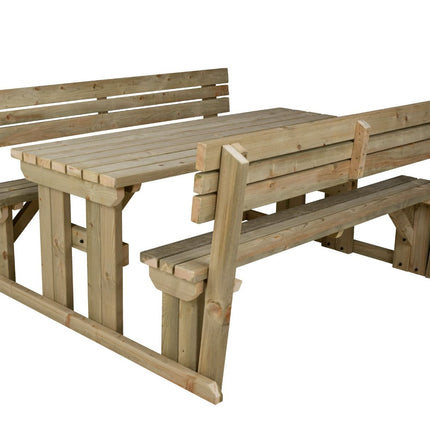 Alders Picnic Table Benches Set With Backrest