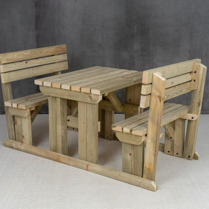 Alders Picnic Table Benches Set With Backrest