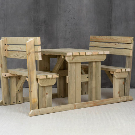 Alders Picnic Table Benches Set With Backrest