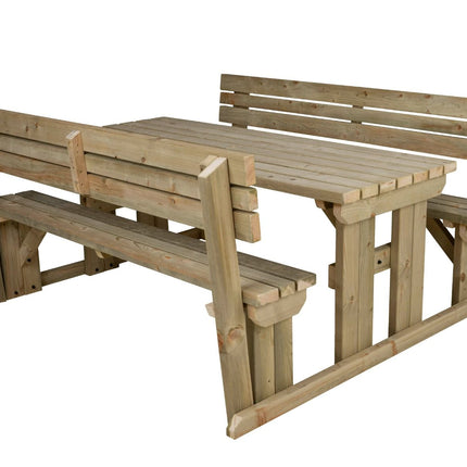 Alders Picnic Table Benches Set With Backrest