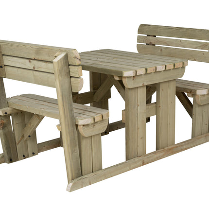 Rounded Alders Picnic Table Benches Set With Backrest