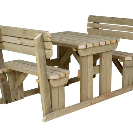 Rounded Alders Picnic Table Benches Set With Backrest