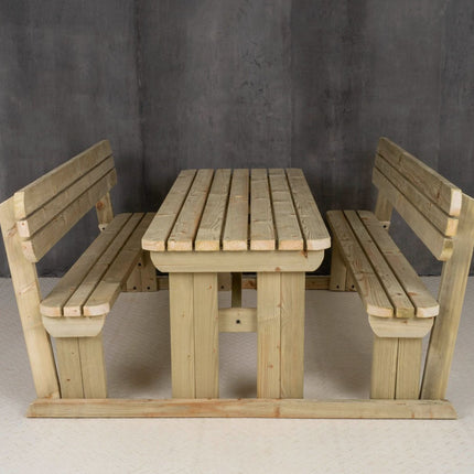 Rounded Alders Picnic Table Benches Set With Backrest