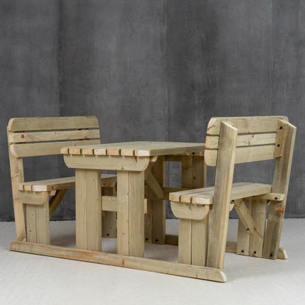 Rounded Alders Picnic Table Benches Set With Backrest