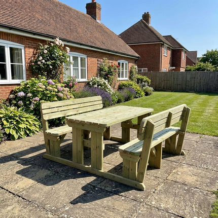 Rounded Alders Picnic Table Benches Set With Backrest