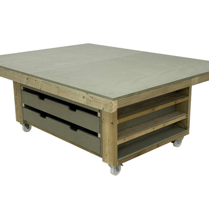 Art/craft table, project workbench with storage V.4