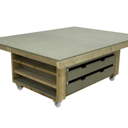 Art/craft table, project workbench with storage V.4