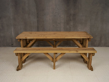Aspen Picnic Table and Benches Set - Rustic Finish