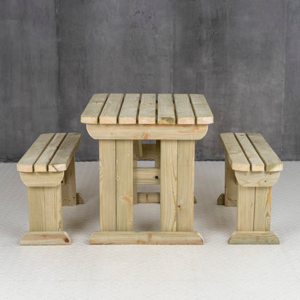 Aspen Rounded Picnic Table and Benches Set