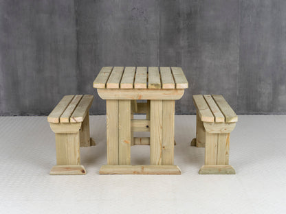 Aspen Rounded Picnic Table and Benches Set