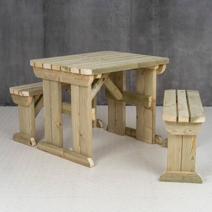 Aspen Rounded Picnic Table and Benches Set
