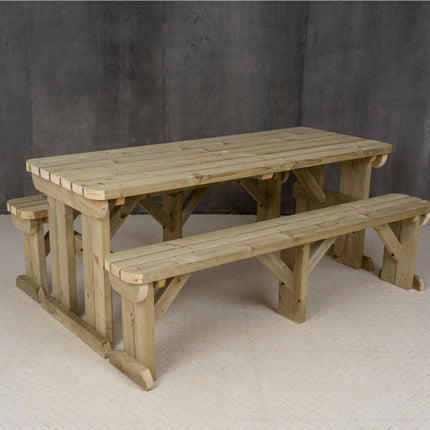 Aspen Rounded Picnic Table and Benches Set