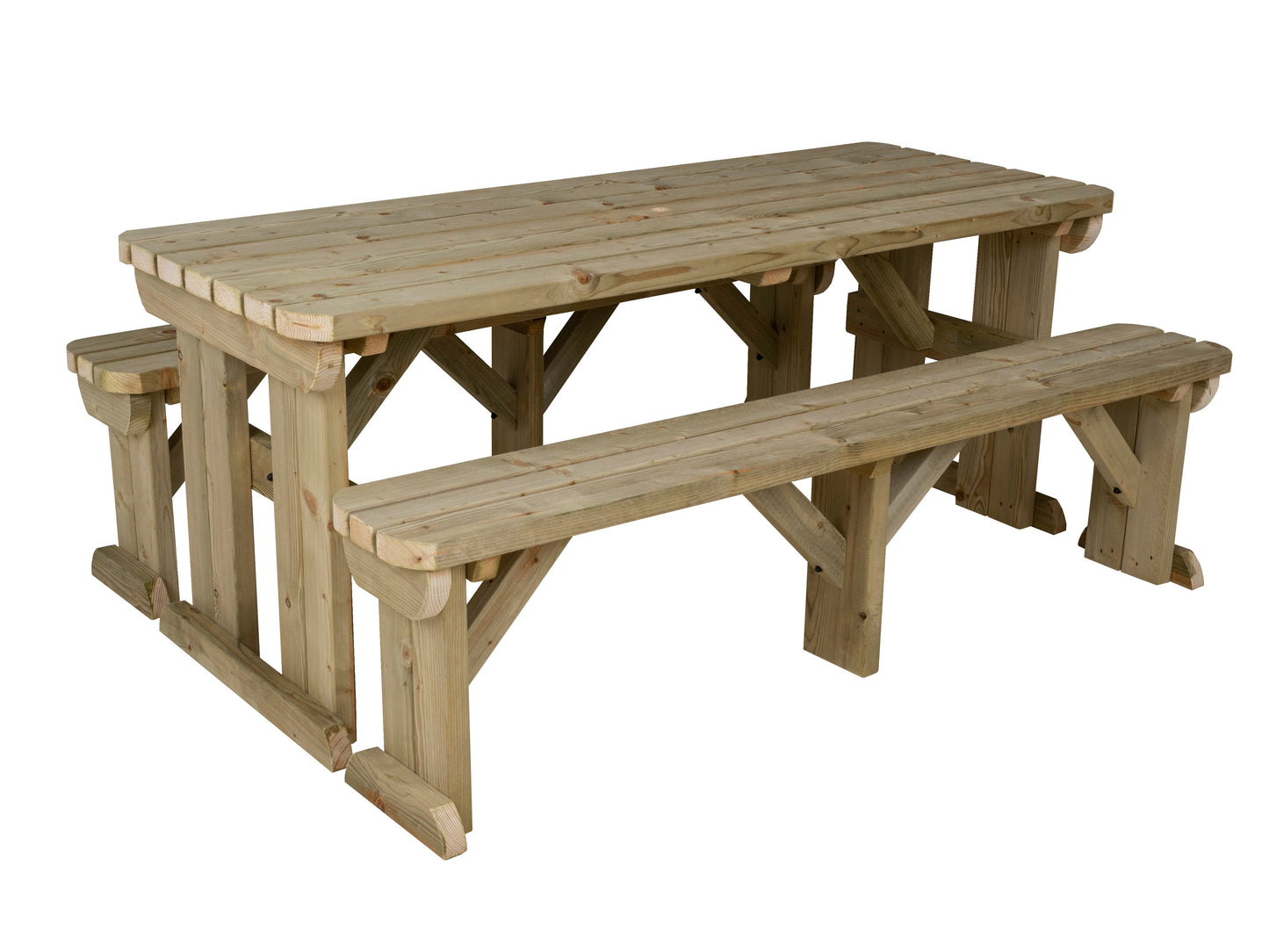 Aspen Rounded Picnic Table and Benches Set